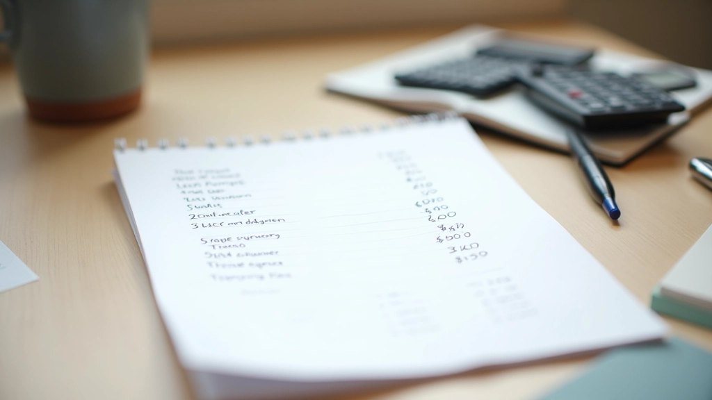 Notebook with budget calculations and pencil showing tuition cost planning